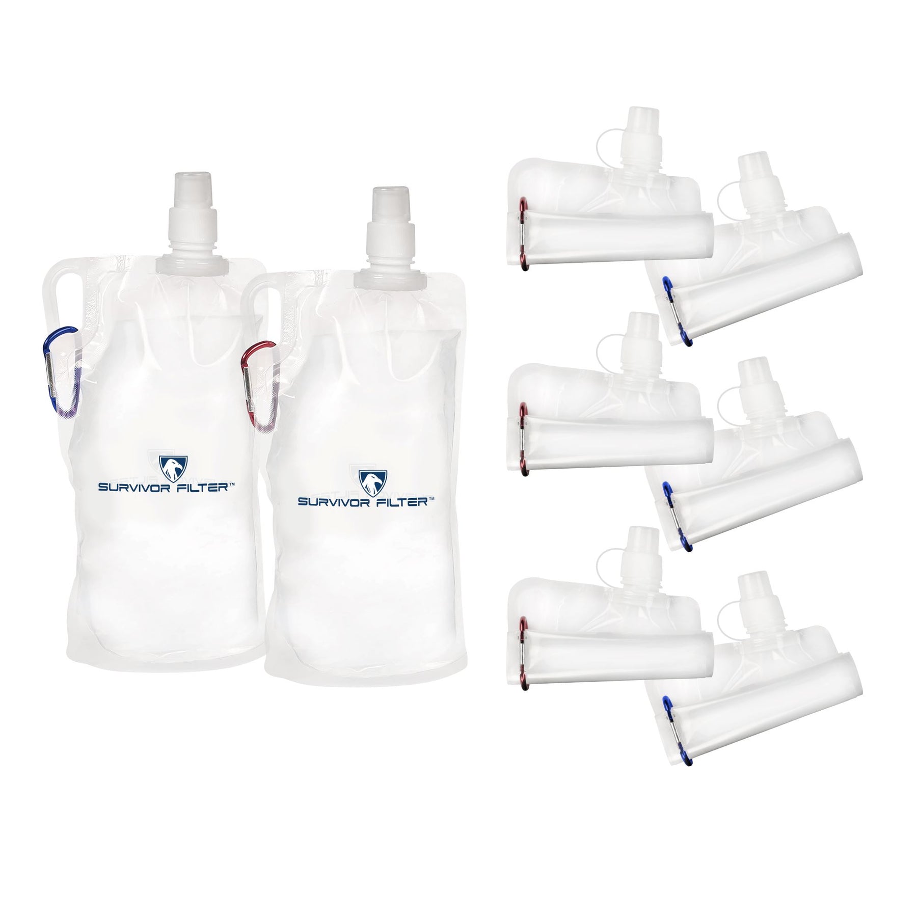 SURVIVOR CANTEENS™ Collapsible 33 Oz. 8-Pack Kit - Survivor Filter