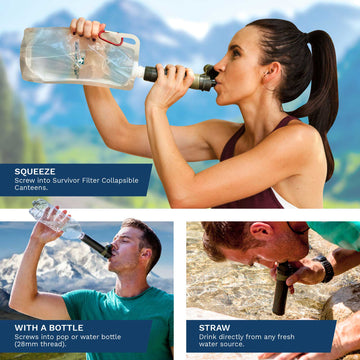 SURVIVOR FILTER SQUEEZE™ Water Filter + 2 Canteens - Survivor Filter