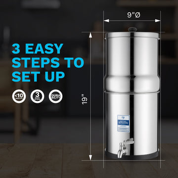 Survivor Filter Gravity Steel 2.25 Gallon Water Filtration System - Survivor Filter
