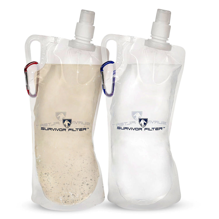 SURVIVOR CANTEENS™ Collapsible 33 Oz. 8-Pack Kit - Survivor Filter