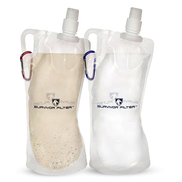 SURVIVOR CANTEENS™ Collapsible 33 Oz. 8-Pack Kit - Survivor Filter