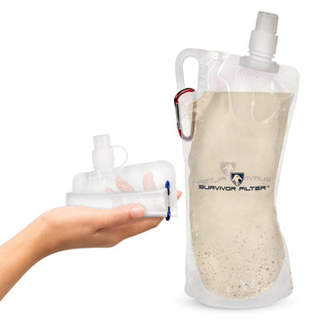 SURVIVOR CANTEENS™ Collapsible 33 Oz. 8-Pack Kit - Survivor Filter