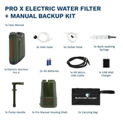 PRO X Electric Water Filter and Manual Backup Kit - Survivor Filter