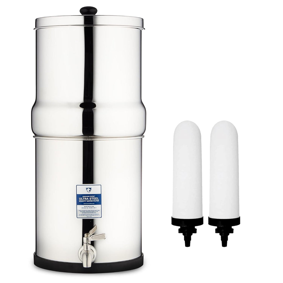 Survivor Filter Gravity Steel 2.25 Gallon Water Filtration System - Survivor Filter