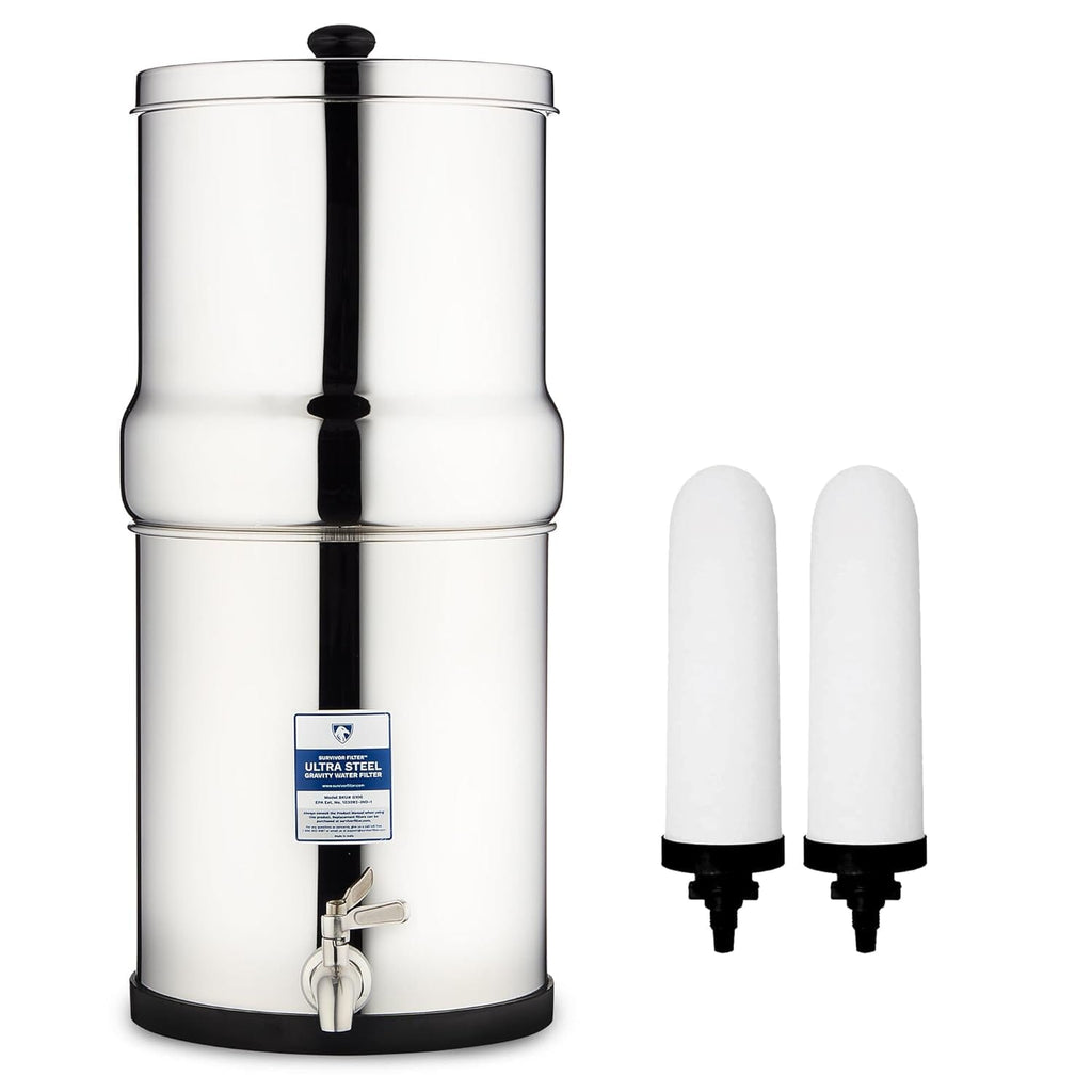 Survivor Filter Gravity Steel 2.25 Gallon Water Filtration System