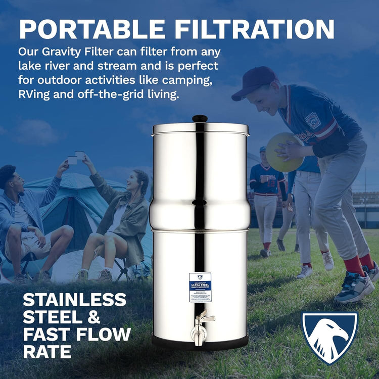 Survivor Filter Gravity Steel 2.25 Gallon Water Filtration System - Survivor Filter