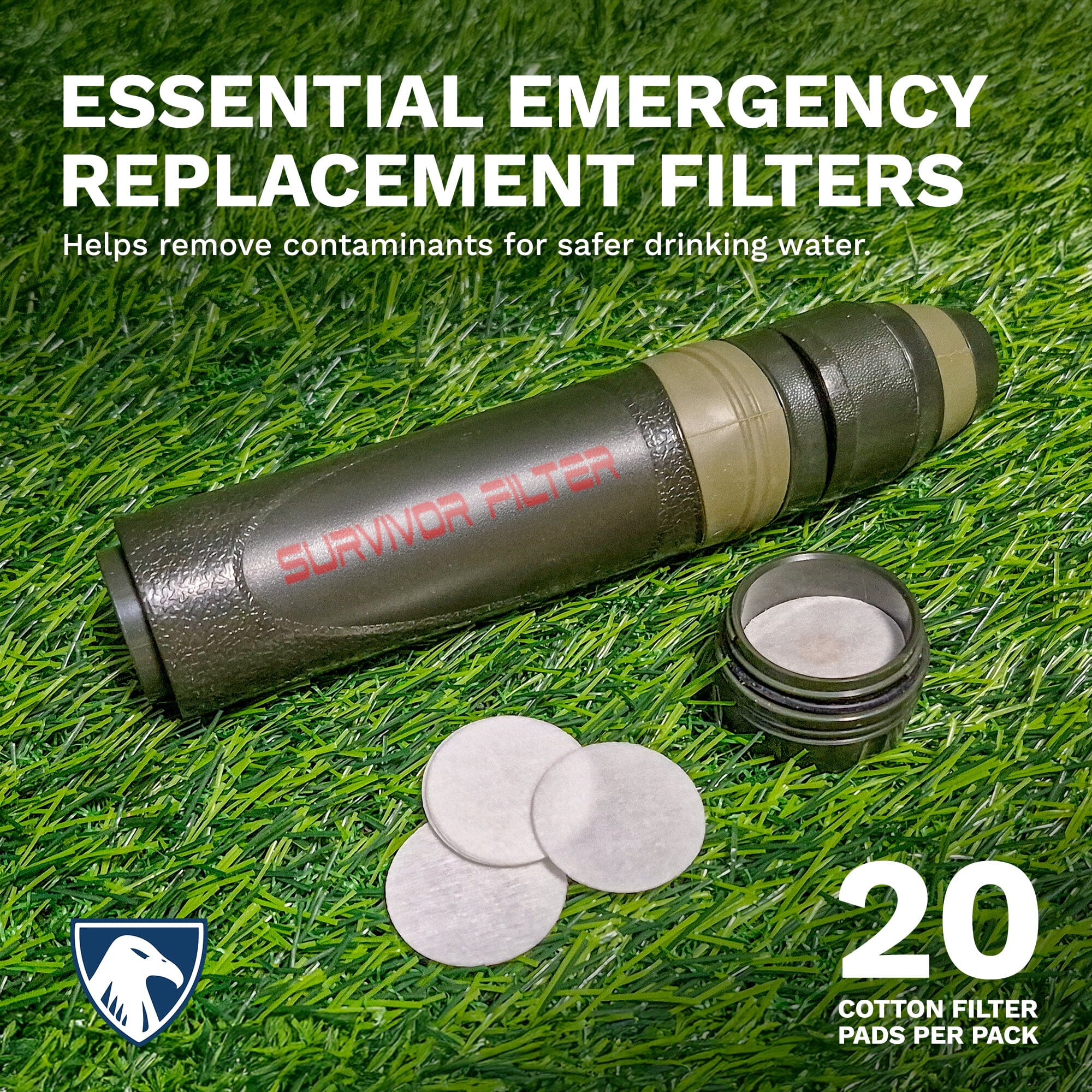 Survivor Filter Straw Cotton Filter Pads Replacement (20 Pack) - Survivor Filter