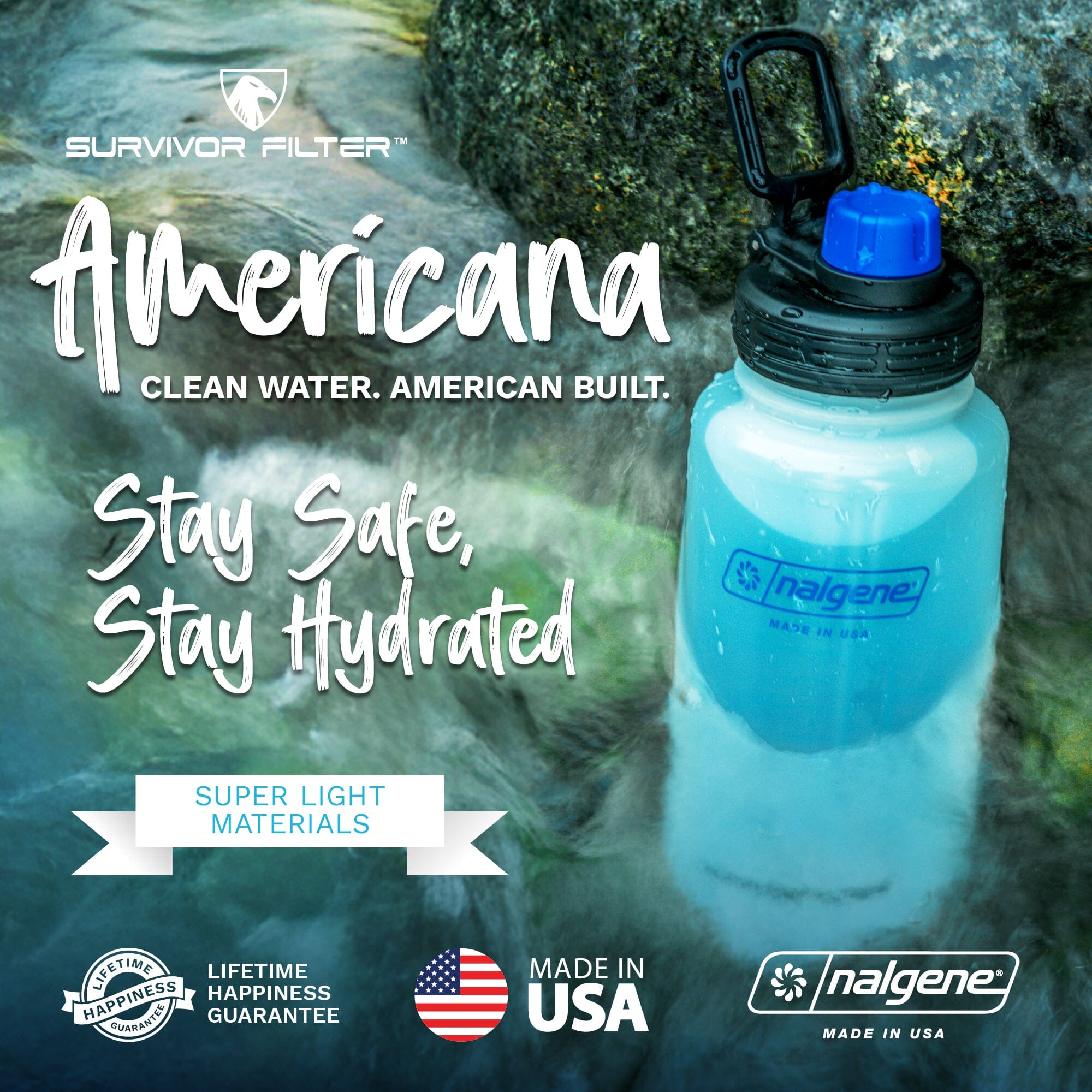 SURVIVOR FILTER™ Americana Ultra Light Water Bottle Filtration System - Survivor Filter