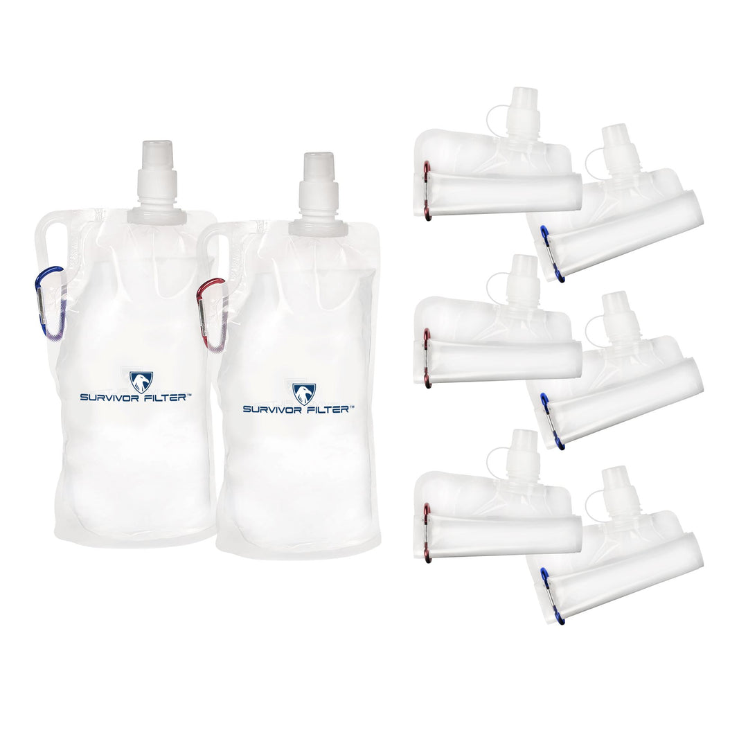 SURVIVOR CANTEENS™ Collapsible 33 Oz. 8-Pack Kit - Survivor Filter
