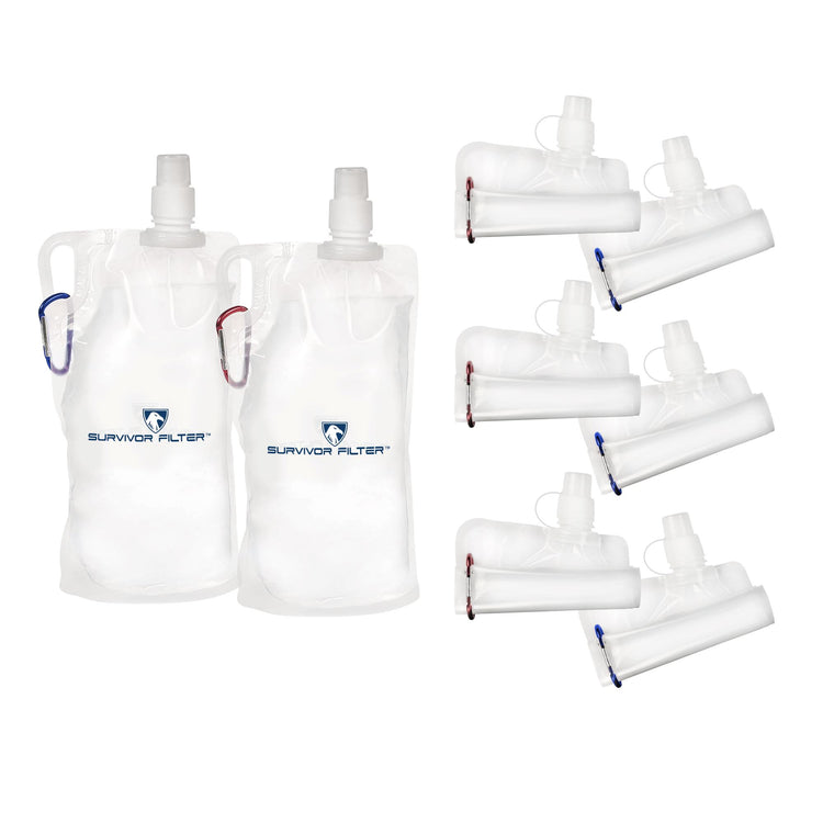 SURVIVOR CANTEENS™ Collapsible 33 Oz. 8-Pack Kit - Survivor Filter