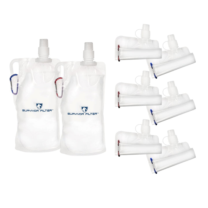 SURVIVOR CANTEENS™ Collapsible 33 Oz. 8-Pack Kit - Survivor Filter