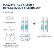 Max, 2-Stage Filter + Replacement Filters Set - Survivor Filter